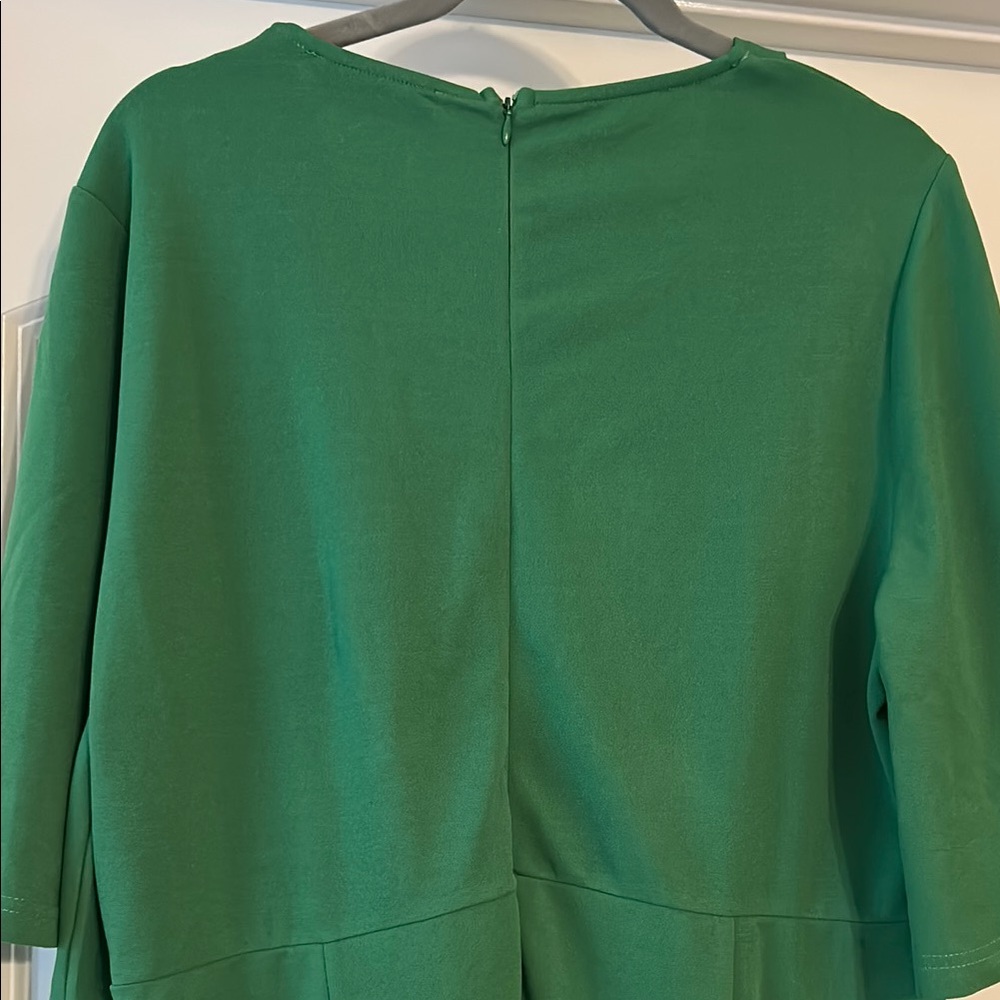 Perfect Holliday Dress Plus Size Rebdolls Green V-Neck Flutter Sleeve Midi Dress - Picture 6 of 6